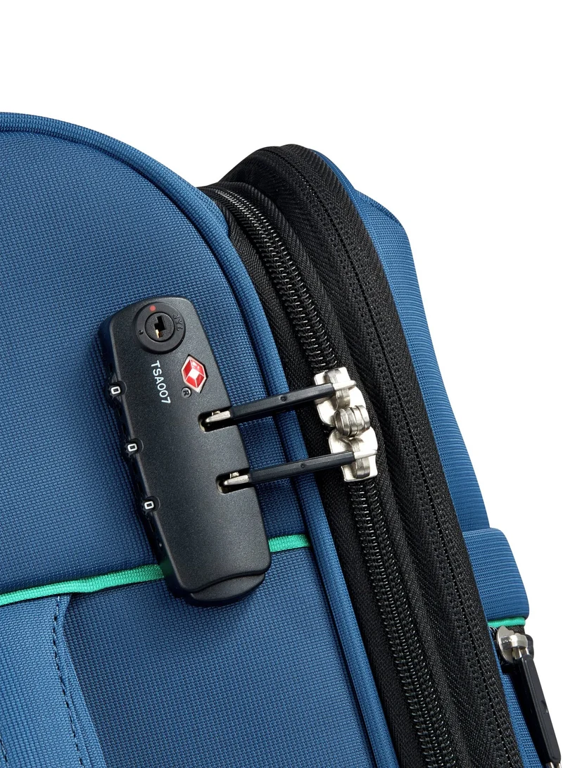 United Colors Of Benetton  Color Block 55 Cm 4 Double Wheeled Softside Expandable Cabin Luggage Trolley Case - Navy  | Best Price UAE